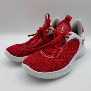 Under Armour Curry Flow 9 Basketball Shoes White/Red Mesh Mens 11 Womens 12.5